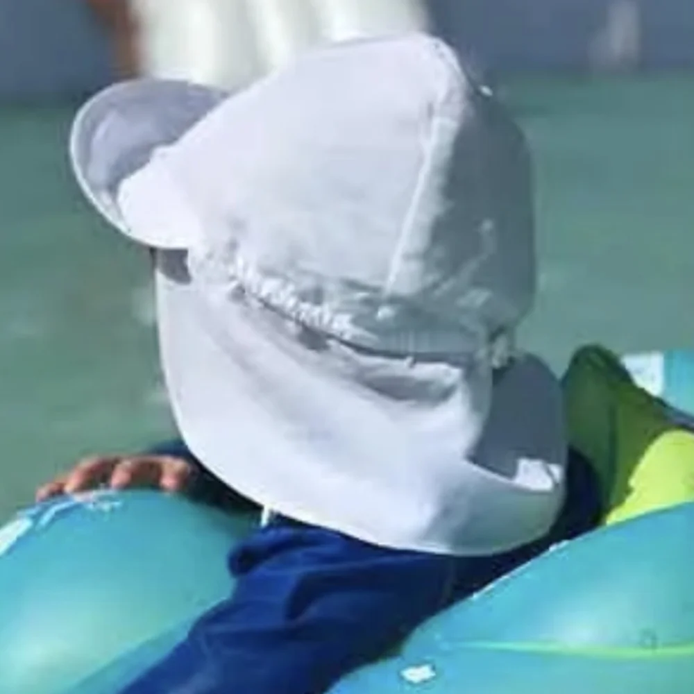 UPF 50+ UV Ray Sun Protection Baby Hat w/Neck Flap & Drawstring
